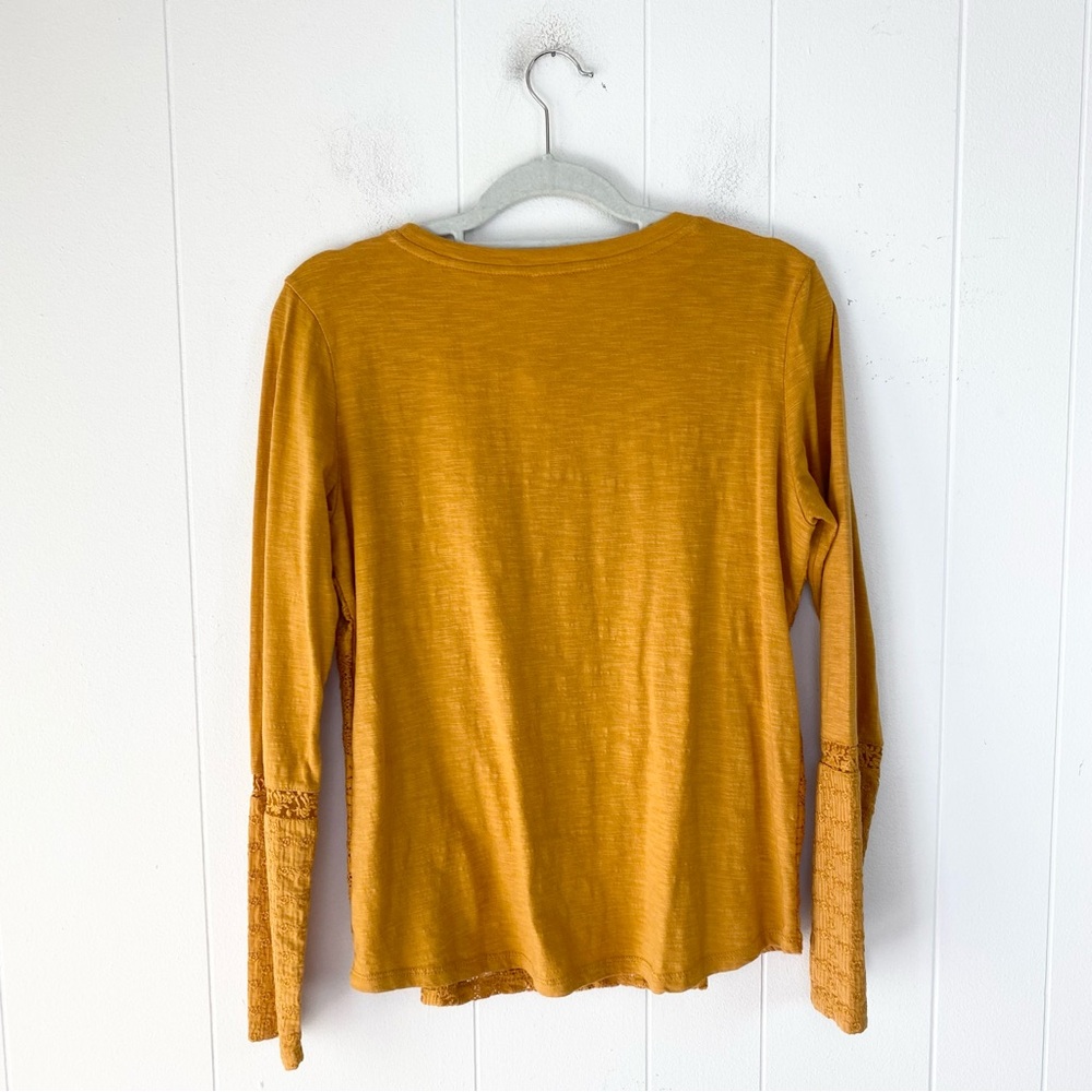 Anthropologie Eze Sur Mer Gold Yellow Piana Eyelet Top 100% Cotton Sz M $78 NWT - Picture 3 of 15